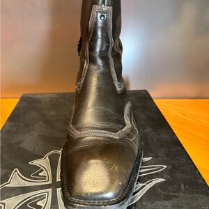 Mark Nason 71788 Men's size 10 (11) Brown Black leather Zip Lounge Ankle Boots